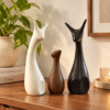 Elegant deer family showpiece set with antique finish for home decor