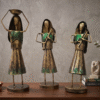 Metal farmer figurines for table decor