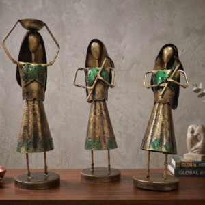 Metal farmer figurines for table decor