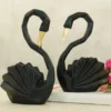 Decorative Black Swan Figurine Pair Modern Feng Shui Décor