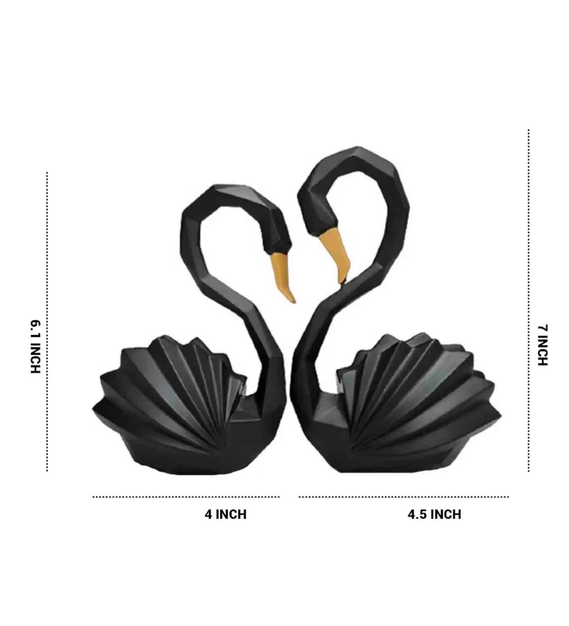 Decorative Black Swan Figurine Pair - Modern Feng Shui Decor - Image 3