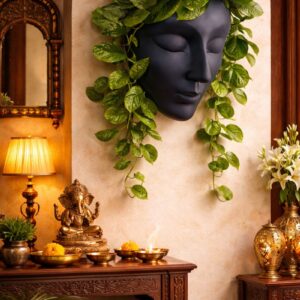 Stylish Ceramic Lady Face Wall Planter for Living Room, Balcony & Garden