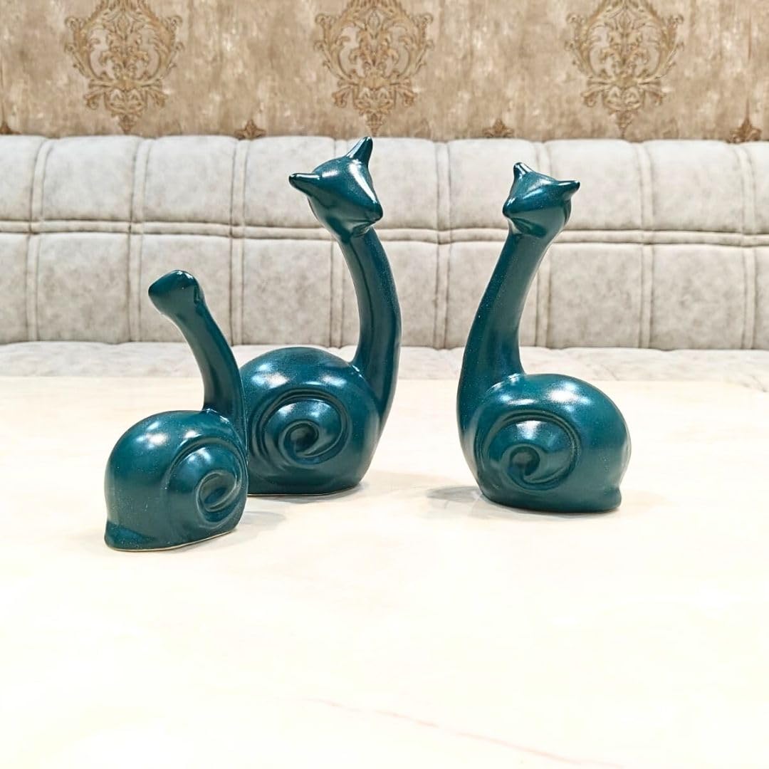 Modern Decorative Snail Statue Set (Ceramic) for Home Décor - Image 2