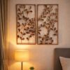 Large Copper Leaf Metal Wall Art Panels | Set of 2 Décor