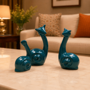 Modern Decorative Snail Statue Set | Ceramic Home Décor