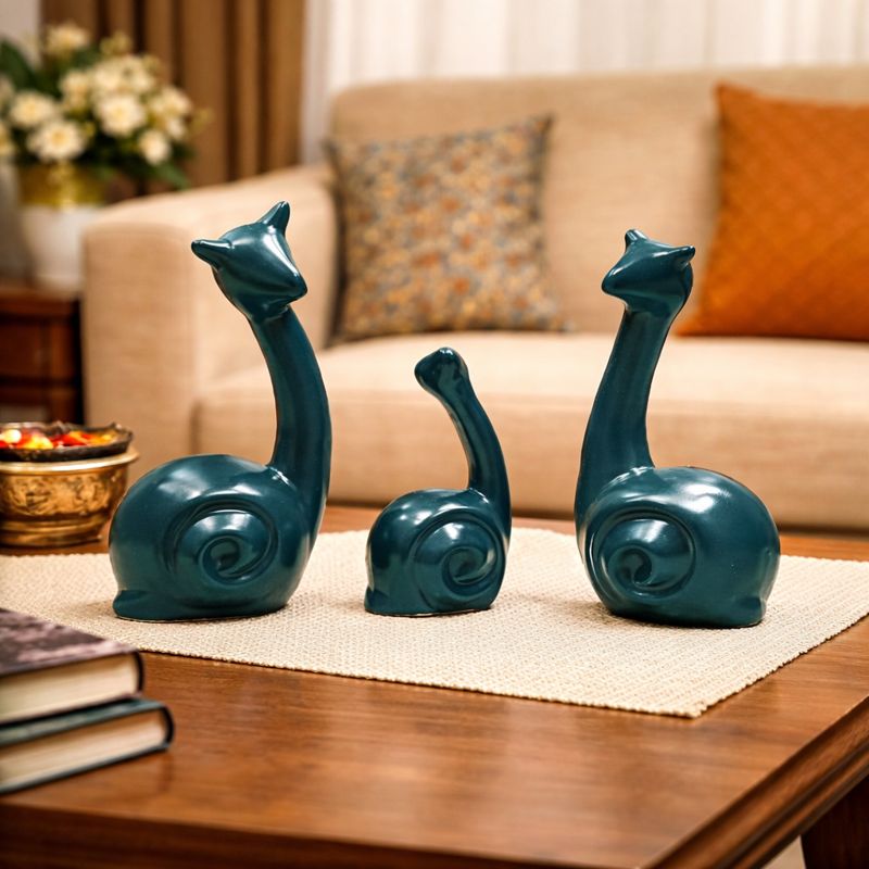 Modern Decorative Snail Statue Set | Ceramic Home Décor