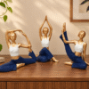 Yoga ladies showpiece set of 3 resin table decor