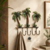 Multicolour palm tree metal wall hooks