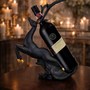 Luxury Deer Wine Bottle Holder | Designer Bar Decor Showpiece