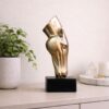 Abstract Golden Face Sculpture Showpiece | Modern Luxury Home Décor Accent