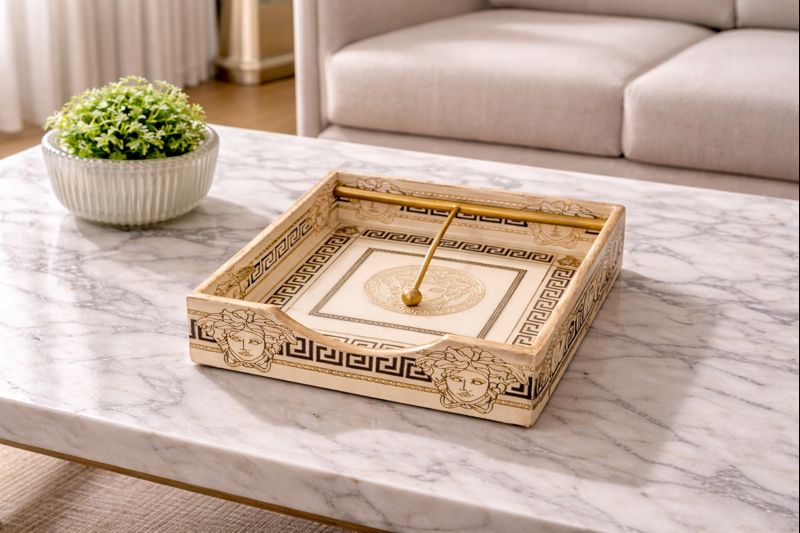 Luxury Square Napkin Holder for Dining Table | Elegant Decorative Tissue Holder with Premium Finish