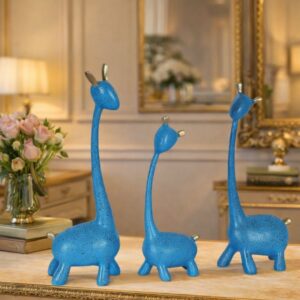 Modern Giraffe Family Resin Showpiece Set for Home Decor | Decorative Figurines for Table, Shelf & Living Room