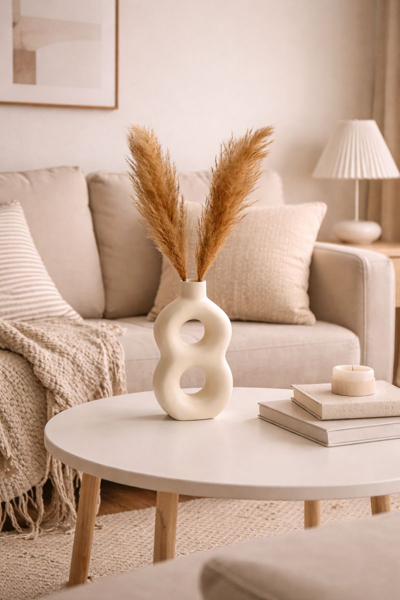 Minimalist Ceramic Vase 5×9 Inch | Modern Home Décor Accent