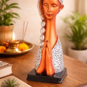 Resin Lady Figurine for Home Décor | Elegant Prayer Showpiece