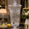 Luxury crystal glass beverage dispenser with tap and lid