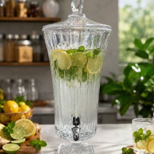 Elegant 4.5L glass juice dispenser for dining table