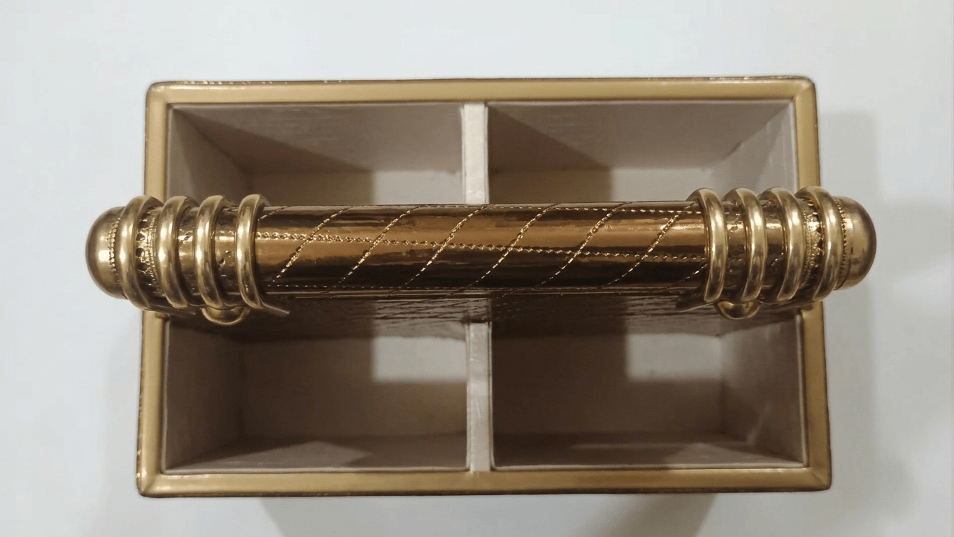 Top View of Premium Faux Leatherette Organizer with Handle