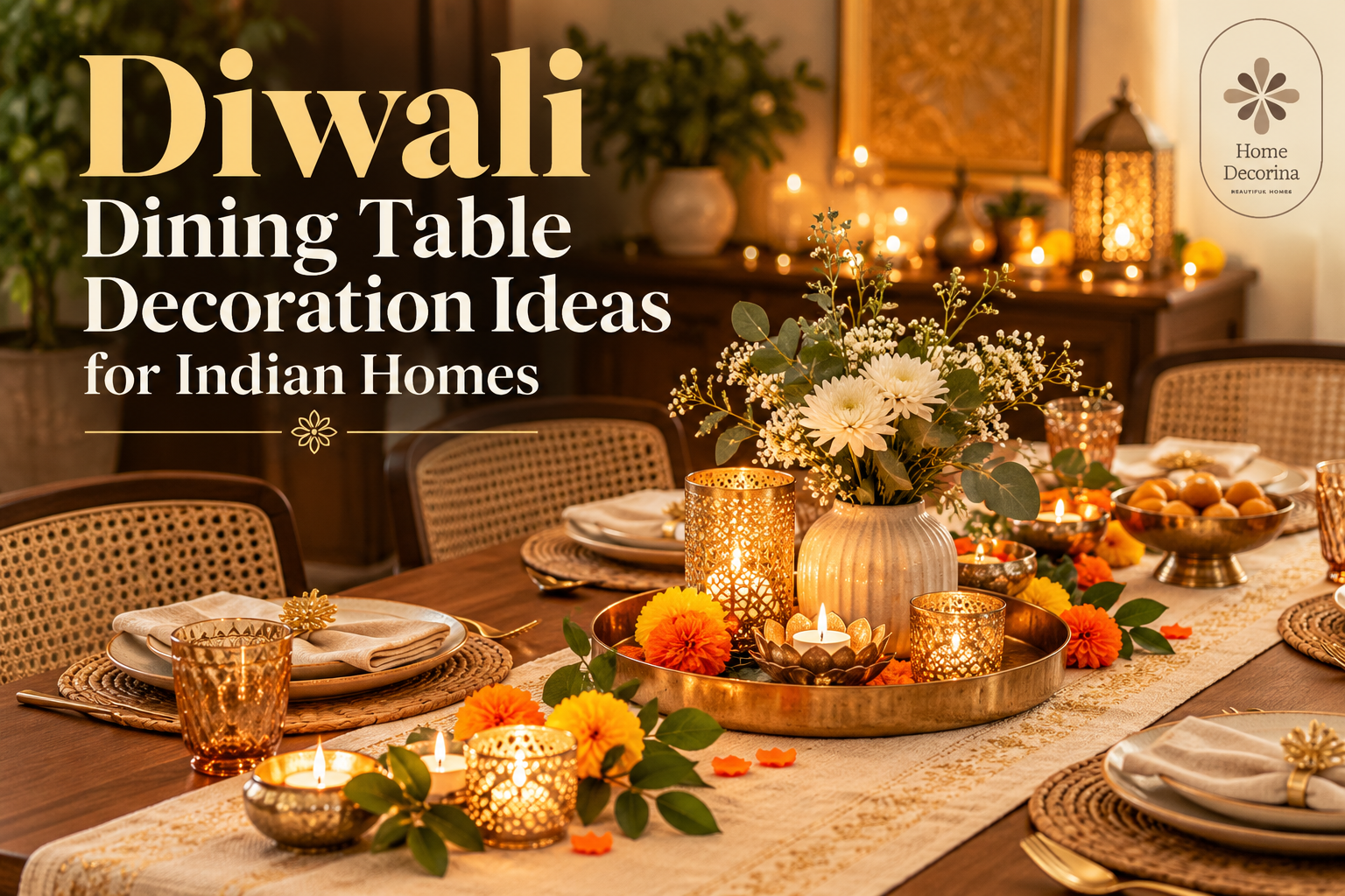 Diwali Dining Table Decoration Ideas for Indian Homes - Home Decorina