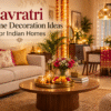 Navratri home decoration ideas with festive living room and dining decor in an Indian home